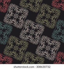 Vector seamless pattern ethnic style background. Vintage decorative texture for wallpapers, backgrounds and page fill. Indian, arabic motive.