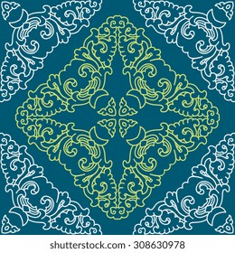 Vector seamless pattern ethnic style background. Vintage decorative texture for wallpapers, backgrounds and page fill. Indian, arabic motive.