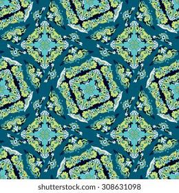 Vector seamless pattern ethnic style background. Vintage decorative texture for wallpapers, backgrounds and page fill. Indian, arabic motive.