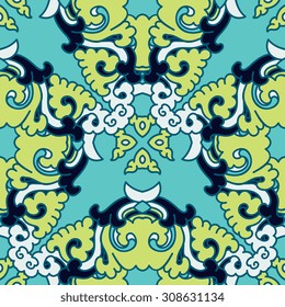 Vector seamless pattern ethnic style background. Vintage decorative texture for wallpapers, backgrounds and page fill. Indian, arabic motive.