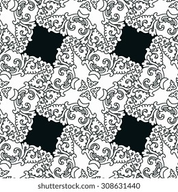 Vector seamless pattern ethnic style background. Vintage decorative texture for wallpapers, backgrounds and page fill. Indian, arabic motive.