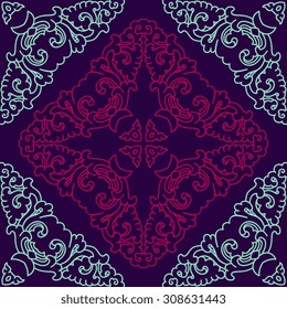 Vector seamless pattern ethnic style background. Vintage decorative texture for wallpapers, backgrounds and page fill. Indian, arabic motive.
