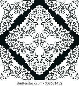 Vector seamless pattern ethnic style background. Vintage decorative texture for wallpapers, backgrounds and page fill. Indian, arabic motive.