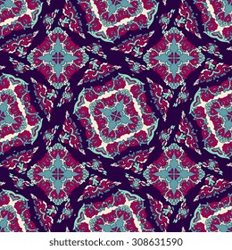 Vector seamless pattern ethnic style background. Vintage decorative texture for wallpapers, backgrounds and page fill. Indian, arabic motive.