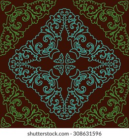 Vector seamless pattern ethnic style background. Vintage decorative texture for wallpapers, backgrounds and page fill. Indian, arabic motive.