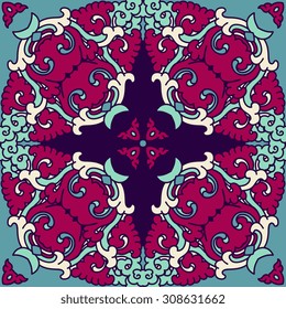 Vector seamless pattern ethnic style background. Vintage decorative texture for wallpapers, backgrounds and page fill. Indian, arabic motive.