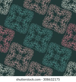 Vector seamless pattern ethnic style background. Vintage decorative texture for wallpapers, backgrounds and page fill. Indian, arabic motive.