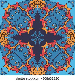 Vector seamless pattern ethnic style background. Vintage decorative texture for wallpapers, backgrounds and page fill. Indian, arabic motive.