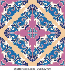 Vector seamless pattern ethnic style background. Vintage decorative texture for wallpapers, backgrounds and page fill. Indian, arabic motive.