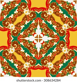 Vector seamless pattern ethnic style background. Vintage decorative texture for wallpapers, backgrounds and page fill. Indian, arabic motive.