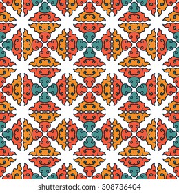 Vector seamless pattern ethnic style background. Vintage decorative texture for wallpapers, backgrounds and page fill. Indian, arabic motive.