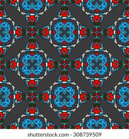Vector seamless pattern ethnic style background. Vintage decorative texture for wallpapers, backgrounds and page fill. Indian, arabic motive.