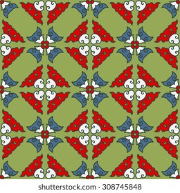 Vector seamless pattern ethnic style background. Vintage decorative texture for wallpapers, backgrounds and page fill. Indian, arabic motive.