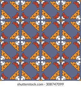 Vector seamless pattern ethnic style background. Vintage decorative texture for wallpapers, backgrounds and page fill. Indian, arabic motive.