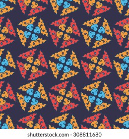 Vector seamless pattern ethnic style background. Vintage decorative texture for wallpapers, backgrounds and page fill. Indian, arabic motive.