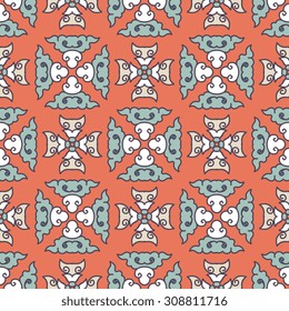 Vector seamless pattern ethnic style background. Vintage decorative texture for wallpapers, backgrounds and page fill. Indian, arabic motive.