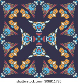 Vector seamless pattern ethnic style background. Vintage decorative texture for wallpapers, backgrounds and page fill. Indian, arabic motive.