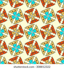 Vector seamless pattern ethnic style background. Vintage decorative texture for wallpapers, backgrounds and page fill. Indian, arabic motive.