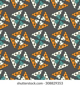 Vector seamless pattern ethnic style background. Vintage decorative texture for wallpapers, backgrounds and page fill. Indian, arabic motive.