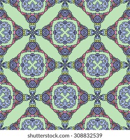 Vector seamless pattern ethnic style background. Vintage decorative texture for wallpapers, backgrounds and page fill. Indian, arabic motive.