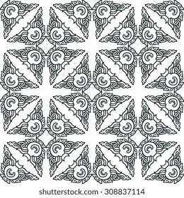 Vector seamless pattern ethnic style background. Vintage decorative texture for wallpapers, backgrounds and page fill. Indian, arabic motive.