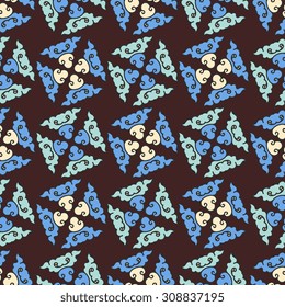 Vector seamless pattern ethnic style background. Vintage decorative texture for wallpapers, backgrounds and page fill. Indian, arabic motive.