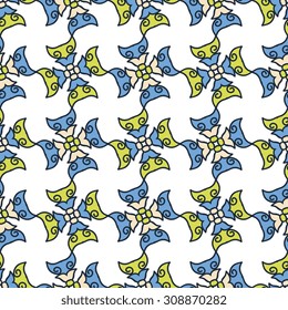 Vector seamless pattern ethnic style background. Vintage decorative texture for wallpapers, backgrounds and page fill. Indian, arabic motive.