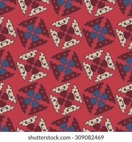 Vector seamless pattern ethnic style background. Vintage decorative texture for wallpapers, backgrounds and page fill. Indian, arabic motive.