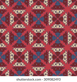 Vector seamless pattern ethnic style background. Vintage decorative texture for wallpapers, backgrounds and page fill. Indian, arabic motive.
