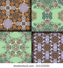 Vector seamless pattern ethnic style background. Vintage decorative texture for wallpapers, backgrounds and page fill. Indian, arabic motive.