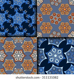 Vector seamless pattern ethnic style background. Vintage decorative texture for wallpapers, backgrounds and page fill. Indian, arabic motive.