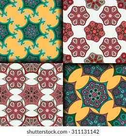 Vector seamless pattern ethnic style background. Vintage decorative texture for wallpapers, backgrounds and page fill. Indian, arabic motive.