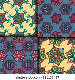 Vector seamless pattern ethnic style background. Vintage decorative texture for wallpapers, backgrounds and page fill. Indian, arabic motive.