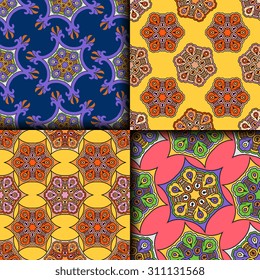 Vector seamless pattern ethnic style background. Vintage decorative texture for wallpapers, backgrounds and page fill. Indian, arabic motive.