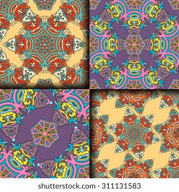 Vector seamless pattern ethnic style background. Vintage decorative texture for wallpapers, backgrounds and page fill. Indian, arabic motive.