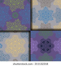 Vector seamless pattern ethnic style background. Vintage decorative texture for wallpapers, backgrounds and page fill. Indian, arabic motive.