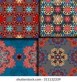 Vector seamless pattern ethnic style background. Vintage decorative texture for wallpapers, backgrounds and page fill. Indian, arabic motive.