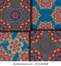 Vector seamless pattern ethnic style background. Vintage decorative texture for wallpapers, backgrounds and page fill. Indian, arabic motive.