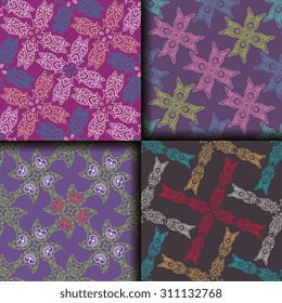 Vector seamless pattern ethnic style background. Vintage decorative texture for wallpapers, backgrounds and page fill. Indian, arabic motive.
