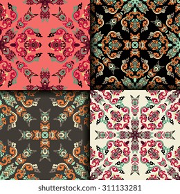 Vector seamless pattern ethnic style background. Vintage decorative texture for wallpapers, backgrounds and page fill. Indian, Arabic motive