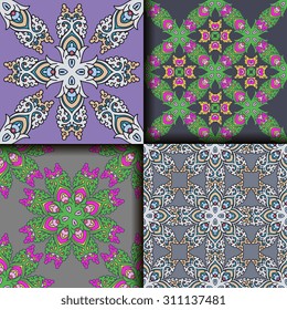 Vector seamless pattern ethnic style background. Vintage decorative texture for wallpapers, backgrounds and page fill. Indian, Arabic motive.