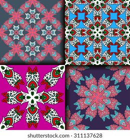 Vector seamless pattern ethnic style background. Vintage decorative texture for wallpapers, backgrounds and page fill. Indian, Arabic motive.