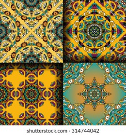 Vector seamless pattern ethnic style background. Vintage decorative texture for wallpapers, backgrounds and page fill. Indian, arabic motive.