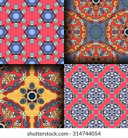 Vector seamless pattern ethnic style background. Vintage decorative texture for wallpapers, backgrounds and page fill. Indian, arabic motive.