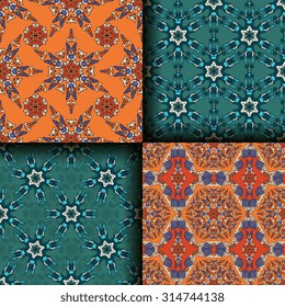 Vector seamless pattern ethnic style background. Vintage decorative texture for wallpapers, backgrounds and page fill. Indian, arabic motive.