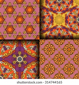 Vector seamless pattern ethnic style background. Vintage decorative texture for wallpapers, backgrounds and page fill. Indian, arabic motive.