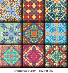 Vector seamless pattern ethnic style background. Vintage decorative texture for wallpapers, backgrounds and page fill. Indian, arabic motive.