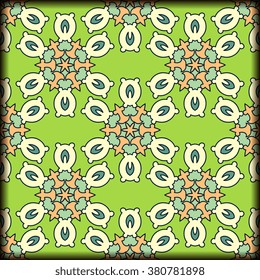 Vector seamless pattern ethnic style background. Vintage decorative texture for wallpapers, backgrounds and page fill. Indian, arabic motive.