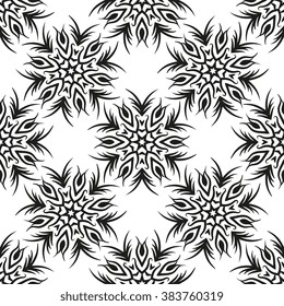 Vector seamless pattern ethnic style background. Vintage decorative texture for wallpapers, backgrounds and page fill. Indian, arabic motif.