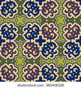 Vector seamless pattern ethnic style background. Vintage decorative texture for wallpapers, backgrounds and page fill. Indian, arabic motive.